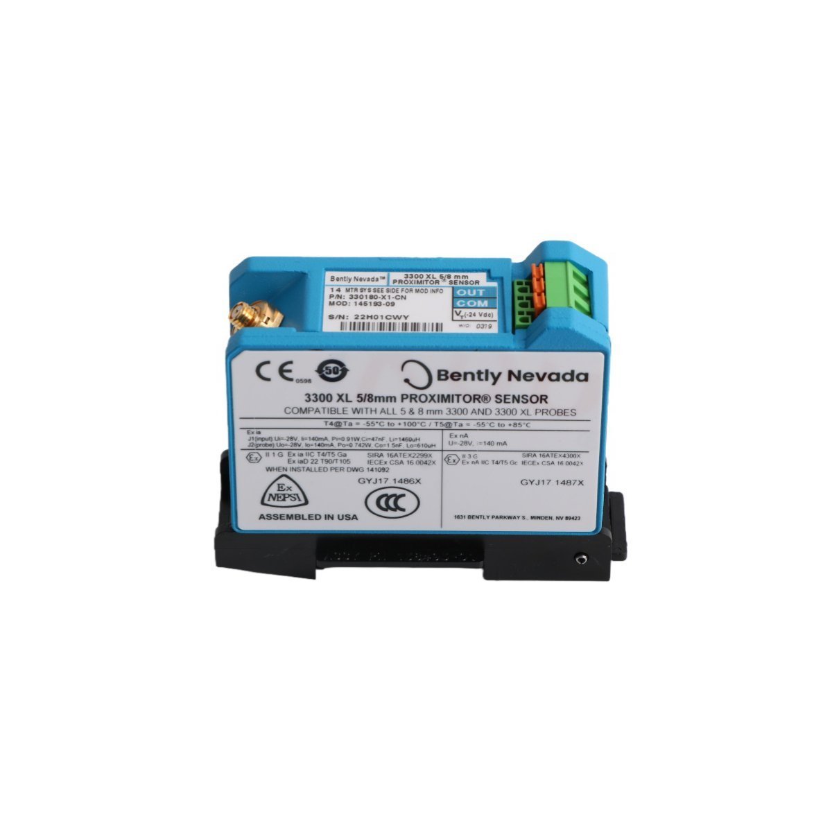 Bently Nevada 330180-X1-05 MOD:145004-67 3300 XL Proximitor Sensor