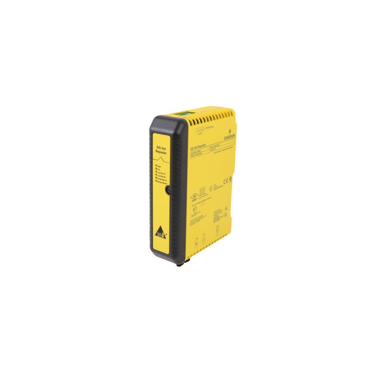 The EMERSON KJ2221X1-BA1 (associated part numbers 12P3232X112 and VS6002) is a dedicated SISNet Repeater Module designed for the DeltaV Safety Instrumented System (SIS)
