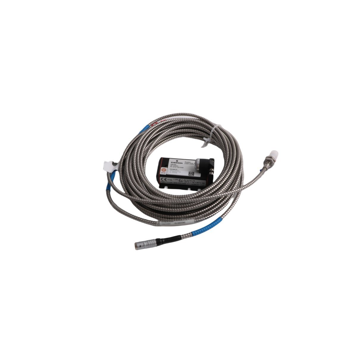 The PR6423 series sensor utilizes the eddy current measurement principle to determine the precise distance between the sensor tip and a conductive target material