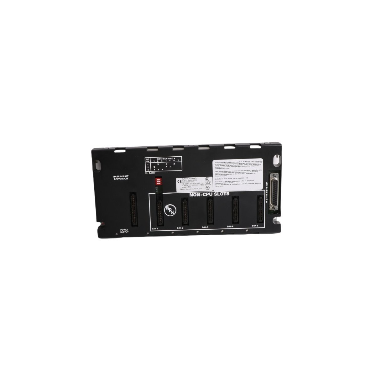 GE Fanuc IC693CHS398 Series 90-30 5-Slot Expansion Baseplate